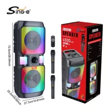 Boxă Portabilă Bluetooth cu 2 Microfoane – 9W, Baterie 3600mAh, Sistem Karaoke Wireless pentru Petreceri