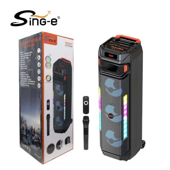 Boxă Portabilă Bluetooth cu Microfon – 16W, Baterie 2000mAh, Difuzor Wireless pentru Karaoke și Petreceri